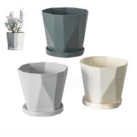 Lot De 3 Pots De Fleurs En Plastique De 12 Cm Pour Intérieur Et Extérieur,Avec Trous De Drainage Et Soucoupes