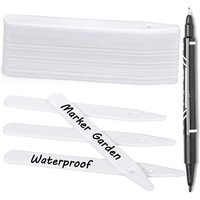 Lot De 100 Grandes Étiquettes Pour Plantes En Plastique Avec Trou,Avec Un Marqueur Et Un Rouleau De Ficelle,Marqueur De Jardin Épais Pour Graines