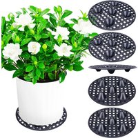 Lot De 6 Élévateurs De Niveau De Plantes Robustes,Soucoupes Pour Éviter La Pourriture Et Les Dommages Sur Terrasse Et Terrasse (20 Cm-6 Pièces,Noir)