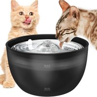 Fontaine A Eau Chat, 3l Fontaine À Eau Pour Chat, Ultra-Silencieux, Avec Fenêtre De Niveau D'eau, Inox Plateau D¿Abreuvement, Convient À Plusieurs
