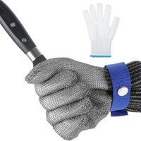 Lot de 2 gants résistants aux coupures et aux morsures-Gants de forgeron-Gants de cuisine résistants aux coupures-Gants de cuisine en maille
