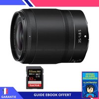 Nikon Z 35mm f/1.8 S + 1 SanDisk 32GB UHS-II 300 MB/s + Ebook 'Devenez Un Super Photographe'
