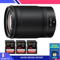 Nikon Z 85mm f/1.8 S + 3 SanDisk 128GB UHS-II 300 MB/s + Ebook 'Devenez Un Super Photographe'
