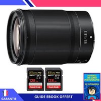 Nikon Z 85mm f/1.8 S + 2 SanDisk 128GB UHS-II 300 MB/s + Ebook 'Devenez Un Super Photographe'