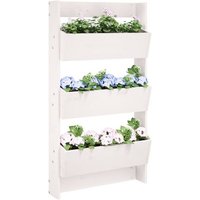 Vidaxl Jardinière Murale 3 Niveaux 60x18,5x110 Cm Blanc Pin Massif