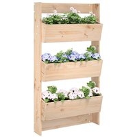 Vidaxl Jardinière Murale 3 Niveaux 60x18,5x110 Cm Bois De Pin Massif