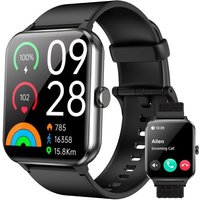 Montre Connectée Femme Homme, Appel Bluetooth, Écran 1.85"" à LCD, Notifications Réseaux Sociaux, Cardiofréquence/Oxymètre/Analyse Sommeil, 100+