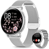 Montre Connectée Femme avec Appel Bluetooth, 1.27"" HD Smartwatch Fonction Féminine, 120+ Modes Sportifs, 24H Fréquence Cardiaque, 24H SpO2, Sommeil,