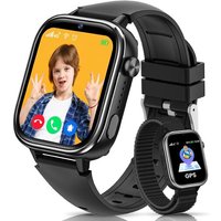 4G Montre Connectée Enfants avec GPS et Téléphone, Appels Vidéo, Messages, Mode École, Appel d'urgence SOS, Étanche IP68, Réveil, Podomètre, Musique
