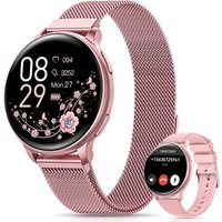 Montre Connectée Femme avec Appel Bluetooth, 1.27"" HD Smartwatch Fonction Féminine, 120+ Modes Sportifs, 24H Fréquence Cardiaque, 24H SpO2, Sommeil,