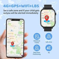 IP68 Montre Connectée enfant 4G, Smartwatch Enfant GPS et Appel, SOS, Chat Vidéo/Vocal, Alarme, Sommeil, Mode Classe, 7 Jeux, Calendrier,