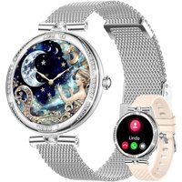 Montre Connectée Femme avec Appel Bluetooth, 1,19"" Smartwatch Femme avec Écran AMOLED/Étanche IP68/100+ Modes Sport/Fréquence Cardiaque/Sommeil/SpO2