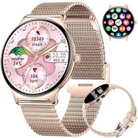 Montre Connectée Femme avec Appel Bluetooth, Smartwatch IP68 avec Fonction Féminine, Fitness Activity Tracker 120+ Modes Sport/Fréquence