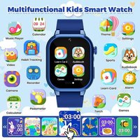 Montre Connectée Enfant 32 Jeux,Montre Intelligente Enfant avec HD Caméra Livres Audio&Cartes d'étude,Suivi des Habitudes,3 Sportifs Podomètre Réveil