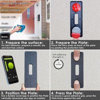 Support Adhésif Sans Perçage, Compatible Avec Les Sonnettes Eufy Sans Perçage, Protège Les Murs, Plaque Adhésive Sans Perçage, Convient Aux