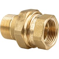 Raccord en laiton 3/4"" IG x AG à joint plat avec joint de compression HD,laiton CW617N conforme à la réglementation sur l'eau potable 50930-6