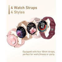 Montre Connectée Femme avec Appels 4 Bracelets, 1,27"" TFT Smartwatch 120+ Modes Sportifs 24H Fréquence Cardiaque/SpO2/Sommeil/Cycle Féminin/IP68