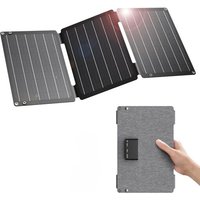 30W Chargeur Solaire, Panneau Solaire Portable Avec Ports Cc, Charge Rapide 18W Usb-C Et Usb-A Qc3.0, Étanche Ip68, Compatible Avec Phone, Samsung,