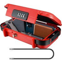 Portable Security Box with 4 Digit Code,Outdoor Key Safe,Detachable Metal Rope,Waterproof Shockproof Combination for Home Office