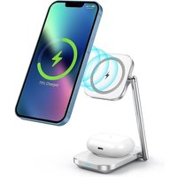 2 En 1 Chargeur Rapide Induction, Chargeur Sans Fil Double Compatible Avec Iphone 14/14 Pro/13/13 Pro/13 Pro Max/12/12 Pro/11/X/8,Samsung