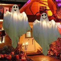 CAUC-Fantôme Décoration de Halloween, Fantôme Suspendu Lumineux, Décoration de fête d'Halloween pour Jardin, Patio, Pelouse, Jardin