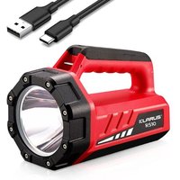 Rs10 Lampe Torche Puissante Rechargeable 800 Lumens Avec Lumière Cob Blanc/Rouge 8000 Mah,Batterie Externe 8000 Mah,7 Modes De Lumière Pour