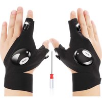 Paire de 2 LED Gants de Pêche en Plein Air et Tournevis pour Réparer et Travailler dans les Endroits Sombres, Cadeaux de Gadgets d'Outils pour