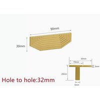 32 Mm - Bouton De Poignée De Porte Triangulaire Doré,Pour Garde-Robe, Armoire, Meuble