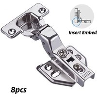 8pieces Insérer Intégrer - Charnière En Acier Inoxydable 304, Quincaillerie De Meubles À Fermeture Douce Pour Armoires Et Meubles D'armoire, Raccords