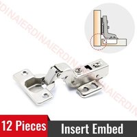12 Xinsert Intégrer - Charnière Hydraulique En Acier Inoxydable, Amortisseur De Charnière De Porte D'armoire, Fermeture Douce Pour Meubles De Placard