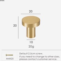 Bouton De 20 Mm - Lèvent D'armoire Ronds En Laiton Massif, Crochet Simple Circulaire Pour Vêtements Muraux, 4 Tailles Disponibles, Personnalisable