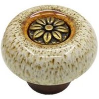 B - Blanc - Lèvent D'armoire Vintage En Céramique, Boutons D'armoire Durables, Fleur Carapée, Antirouille, Amélioration De L'habitat