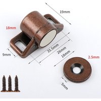 Bronze Rouge - Loquet Magnétique Pour Porte D'armoire, Loquets Magnétiques En Néodyme, Butée De Porte De Meubles, Effet De Bain, Super Injuste