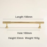 C-4494-160brightgold - Poignée De Barre En T En Laiton Massif, Poignées De Chambre À Coucher, Poignée De Porte D'armoire De Cuisine, Poignée De