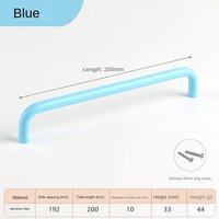 Bleu 192 Mm - Poignée De Meuble En Alliage D'aluminium Pour Armoire De Cuisine, Bouton De Garde-Robe, Porte De Garde-Robe, Armoire À Chaussures,