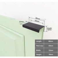 80 Mm Noir - Poignée De Meuble Longue En Alliage D'aluminium, Cuisine, Foy Chi Board, Poignées De Porte, Boutons De Fusion, Quincaillerie, Noir,