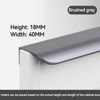 1100 Mm - Gris Brossé - Poignée De Porte De Luxe À Lumière Invisible, Sans Poinçonnage, Longue Poignée Noire, Cachée Dans L'armoire, Emballage De