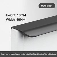 150 Mm - Noir Mat - Poignée De Porte De Luxe À Lumière Invisible, Sans Poinçonnage, Longue Poignée Noire, Cachée Dans L'armoire, Emballage De Bord De
