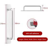 Argenté-L - Poignée De Porte En Aluminium Sans Poinçon, Poignées D'armoire De Cuisine, Auto-Adhésif, Toilettes, Fenêtre, Boutons De Porte Market,