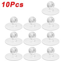 10pcs - Poignée En Cristal Sans Poinçon, Auto-Adhésif, Acrylique Transparent, Armoire, Garde-Robe, Meubles, Poignées, Crochets De Cintre Foy