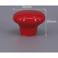 Poignées Artisanales En Céramique Pour Porte, Tiroir, Placard, Cuisine, Design Européen, 1x, Rouge, Pour Meubles D'enfants