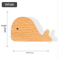 Baleine - Poignées De Porte De Garde-Robe En Bois Pour La Décoration De La Chambre Des Enfants, Quincaillerie De Meubles, Lune, Étoile, Nuage,