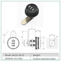 Black 25 Mm - Serrure Melcam Sans Clé À Mot De Passe De Sécurité À 3 Chiffres, Porte Sous Script, Armoire, Quincaillerie Domestique, Boîte Aux