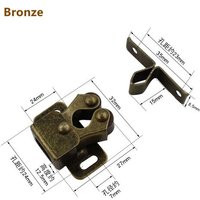 6pcs Bronze - Verrou De Porte D'armoire Pratique,Loquet À Double Rouleau 3*12mm, Vis Auto-Agrippante Pour Tiroir De Placard