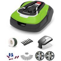 Pack robot tondeuse Optimow 15 GREENWORKS - pour 1500m2 - avec garage et accessoires