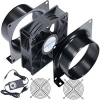 100Mm Ventilateur De Conduit Dc12V,3000 Tr/Min Extracteur D'Air 100 Mm Avec Variateur 0-100%,Adaptateur De Conduit Pour Laser 3D,Cabine De