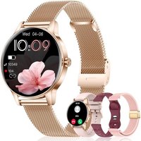 Montre Connectée Femme Avec Appels 4 Bracelets, 1,27"" Tft Smartwatch 120+ Modes Sportifs 24H Fréquence Cardiaque/Spo2/Sommeil/Cycle Féminin/Ip68