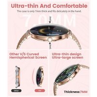 Montre Connectée Femme Léger Avec Ultra-Mince 1.43'' Écran Courbé Amoled Appels Podómetro/Fréquence Cardiaque 100+ Modes Sportifs Ip68 Imperméable