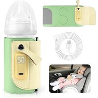 Chauffe-Biberon Portable Usb,5 Vitesses,Réglable,Avec Écran Lcd,Pour Lait Et Nourriture Pour Bébé,Vert