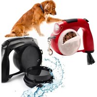 Laisse Chien Led Enrouleur Sangle 4m, Chiens Jusqu'à 35 Kg Perfectionné Ergonomique Et Moderne Reservoir D'eau,Coupelle Nouriture Et Sac À Crotte